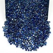 einzelne dunkelblaue runde Saphire ca 1,45 -1,5 mm round facet Afrika w1