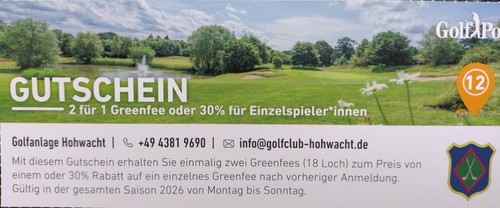 Greenfee gutschein 1 - greenfee, 2:1
