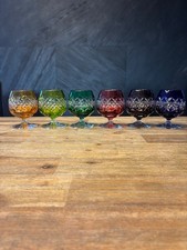 Joska Bleikristall 6 x buntes Schwenker Glas Congnac Whiskey farbig Kristall