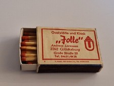 Streichholzschachtel, Gaststätte, Jolle, 2392 Glücksburg, Ostsee