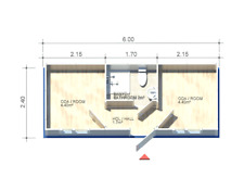 Schlüsselfertig Bürocontainer  2 Zimmer Container Baucontainer Wohncontainer