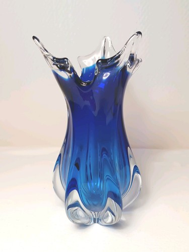 Große schwere kunstglas vase - große,