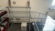 Eckschreibtisch mit Glasplatten, 150cm x 150cm x 60cm