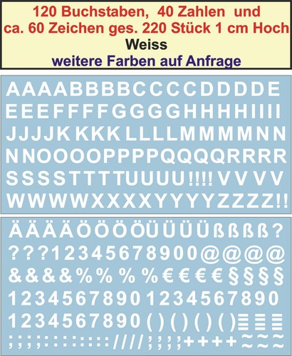 Buchstaben zahlen zeichen - +, +
