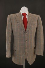 Burberrys Sakko Jackett Barrie 25 blau kariert Einreiher 3-Knopf Schurwolle D24