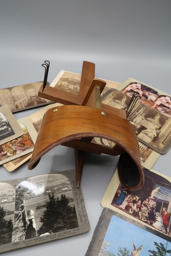 Antikes stereoskop holz mit - stereoskop,