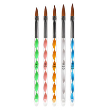 Acrylpinsel mit Nagelhautschieber am Stielende, Kunsthaar, Kunststoffstiel