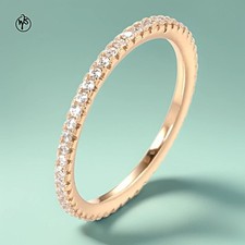 Stapelbarer Ring mit Zirkonia weißer Vergoldet Rosegold Gold 585 Rolled