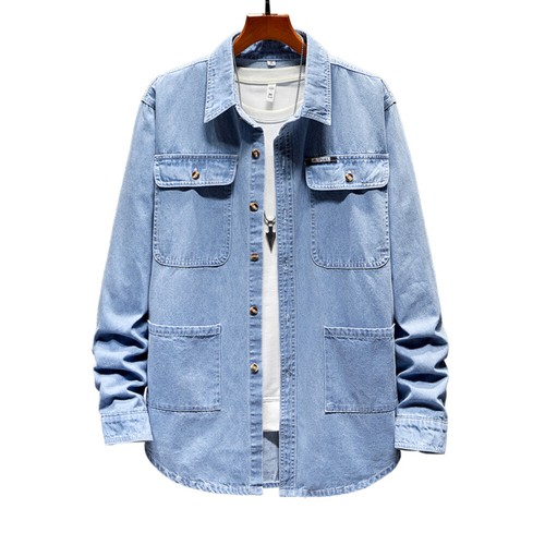 Herren langarm jeanshemd top - langarm,