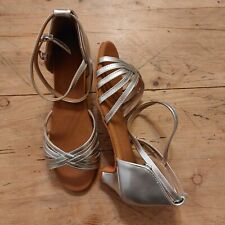 Silberne Sandalen, Größe 38, Tanzschuhe, Salsa, Tango, Lateinamerikanisch, neu