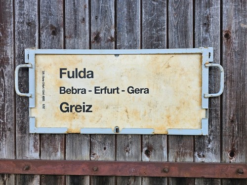 Zuglaufschild aus pvc - zuglaufschild, fulda