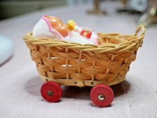 Mini Puppenwagen Korbwagen mit