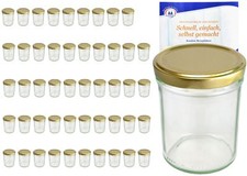 50 Sturzgläser 230ml hoch gold Einmachglas Marmeladengläser Einweck Gläser