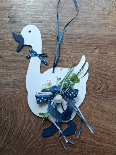 Gans deko aufhänger aus holz - deko,