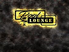 Pool Lounge LED Deko Strand Bar Schild Palme Tresen Deko Open Air Neon Schwimmen