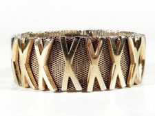 Henkel & Grosse Pforzheim 60er J. Alpacca / Gold Armband ° Flexarmband sign. °