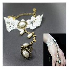 Spitzen Armband im VICTORIAN Style Barock Gothic Lolita Ring Kettchen
