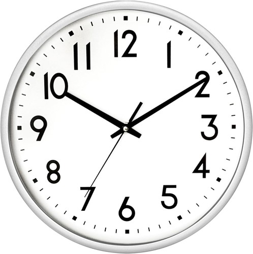 Wanduhr 20cm silber lautlos - 20cm,