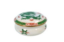 Meissen Grüner Ming Drache Deckelschale Deckeldose Top Zustand