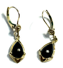 Antik 333 Gold 8 K Ohrringe Ohrhänger  elegant im Biedermeier Stil L 31 mm