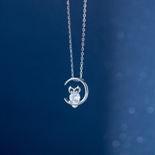 Halskette Mond Eule Sterling
