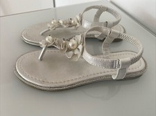 EXQUILY Damen Sandalen, Flip Flop, Größe 37, Strasssteine, wie Neu!