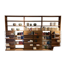 Team 7 Schieberegal Cubus Holz Naturöl Schiebetür Klarglas