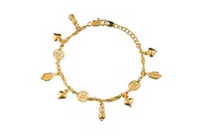 Bettelarmband Glücksarmband Damen Kinderschmuck vergoldet Edelstahl Armkette 