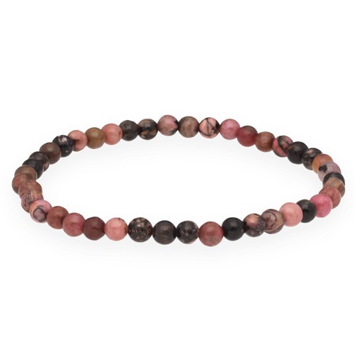 Rhodonit mini kugelarmband 4mm - rhodonit,