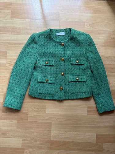 Mango grüne tweedjacke - mango,