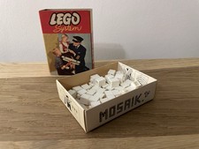 LEGO System 222 Steine Weiß Schachtel Mursten 50er Jahre BOX Vintage OVP