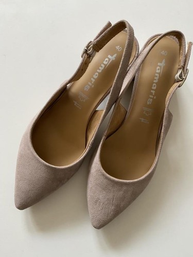 Tamaris slingpumps taupe - taupe, leder