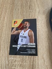 Jonas Wohlfarth Bottermann Deutscher Basketball Autogrammkarte original signiert