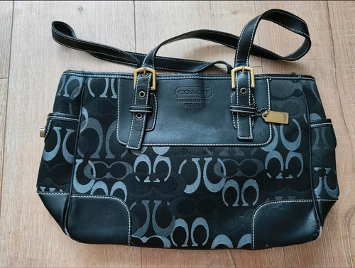 Coach black signature jacquard - black,