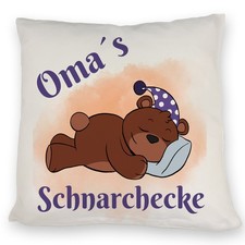 Omas Schnarchecke Bär Kissen