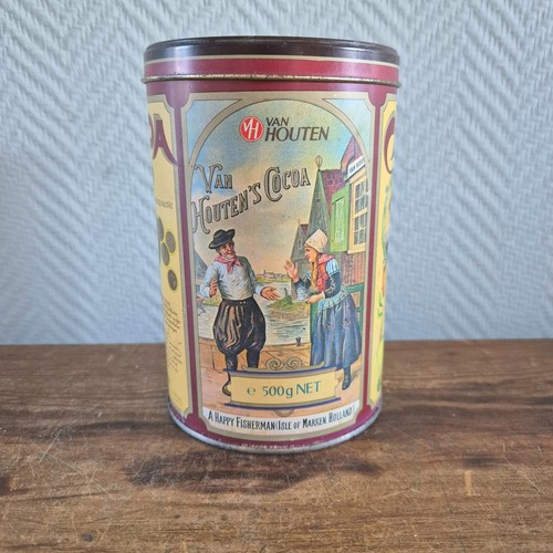 Vintage van houten kakaodose - van, houten's