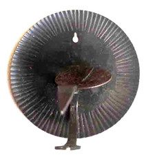 Alter Wandhalter für Kugelkerzen-Kette Eisen rund 14,5 x 10 cm schwarz 1960