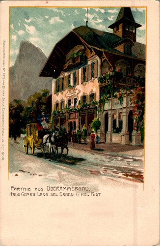 Litho gruss aus oberammergau - litho,