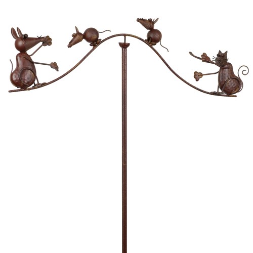 Gartenstecker metall katze und - gartenstecker,