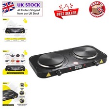 Leichte elektrische Doppelkochplatte aus Edelstahl mit Thermostatsteuerung