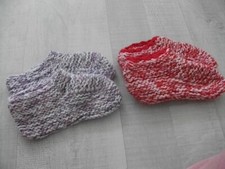 Paket 2xMädchen Hausschuh Handarbeit Stricksocken Ballerina Gr:33-35