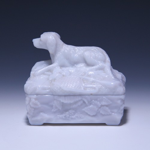 Pressglasdose jagdhund und - pressglasdose,