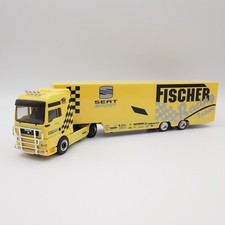 Herpa 038102 1:87 MAN TGA XXL Renntransporter Sattelzug Fischer Racing Seat *OVP