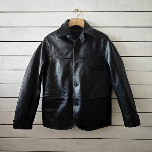 Leather car coat tea core - coat,