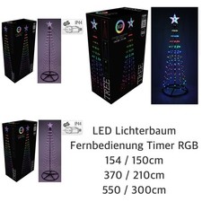 LED Lichterbaum 150 bis 300cm Fernbedienung Timer Weihnachtsbaum Innen/Außen RGB