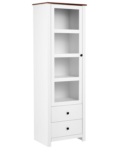 Vitrine mit glastür mdf weiß - mit,
