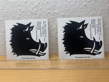 2 Stk. Aufkleber Keilerkopf Hardenberg ' sche Kornbrennerei, original und alt 