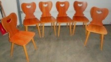 6 x holz stuhl kneipe wirschaft stühle stabil set alt top nostalgie vintage deko
