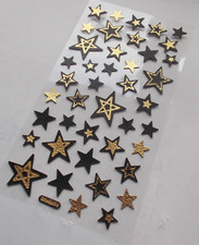 42 Sticker Sterne Schwarz Gold