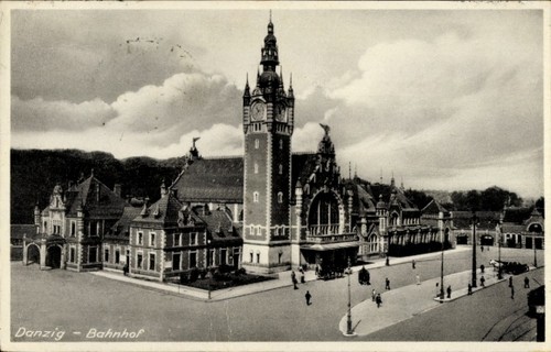 Gdańsk danzig bahnhof - ak,